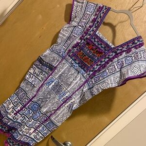 Embroidered Blue and Purple Dress